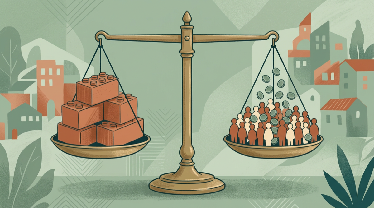 Balanced scale weighing foundation grants against individual donor contributions
